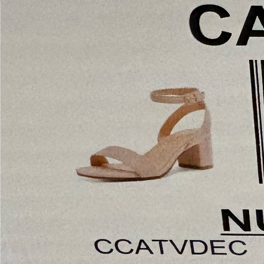 NWT nude suede sandal heels with ankle strap. Never worn in box. Size 8.5